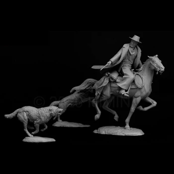 Pryskyřice voják 1/24 STAROVĚKÝ muž, bojovník, voják s koněm Model Unassambled Nelakované Číslo Stavební Sada