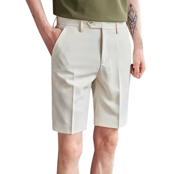 2023 Letní Slim fit Módní Pevné Rovné Šortky Muži Oblečení Jednoduchý Zápas Ležérní Oblek Krátké Homme Streetwear