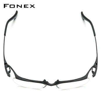 FONEX Titanové Brýle Rám Muži Semi bez Obrouček Náměstí Předpis Brýlí 2022 New Půl Optické Rámu Brýlí F85709