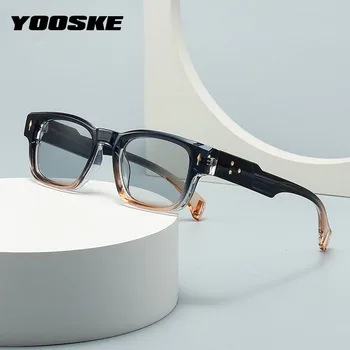 YOOSKE Vintage Náměstí sluneční Brýle, Ženy Módní Značky Návrhář Gradient Odstíny Brýle UV400 Muži, Trendy Nýty Punk Sluneční Brýle