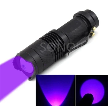 Mini UV LED Svítilna Zoomovatelný Q5 Pochodeň s Penclip 3Mode Malé Kapsy Taktické Lanterna Vodotěsné Světlo pro Venkovní Kempování