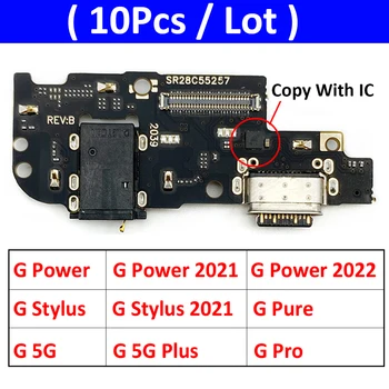 10Pcs USB Nabíječka Nabíjecí Deska Dock Port Konektor Flex Kabel Pro Moto G Napájení Stylus 2021 2022 Pro / G Čistá / G 5G Plus