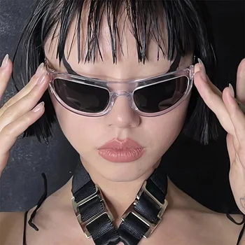 2024 Tisíciletí Y2K Retro Pikantní Girl Technologie sluneční Brýle Nové Cyberpunk Budoucnost sluneční Brýle Punk Styl Ženy Brýle