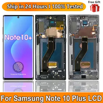 Pro Amoled Poznámka 10 Plus Displej pro Samsung Galaxy Note10+ N975F Lcd Displej Dotykový Displej s Rámem Podpora S Pen Otisky prstů