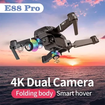 Nové E88 Pro Drone s 4k 1080P HD, Duální Kamera, Vizuální Polohy Wi-fi fpv drone výška uchování rc quadcopter