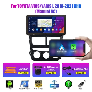 10.33 Palcové autorádio Pro TOYOTA VIOS letech 2018-2021 2Din Android Octa Core autorádia, DVD, GPS Navigace, Přehrávač QLED Obrazovce Carplay