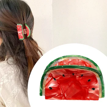 1ks Korean Letní Nový Ovocné Tvaru Jahody Akryl Tvar Akrylové Vlasové Doplňky Vlásenka Vlasy Dráp Klipy Ženy, Dívky, pokrývky hlavy