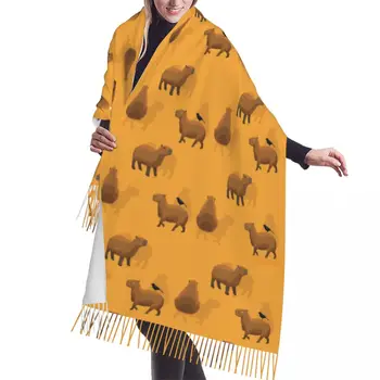 Kapybara Vlhovce Kreslený Vzor Šátek Zábal Ženy Dlouhé Zimní Podzim Teplý Fleece Šála Unisex Módní Univerzální Ženské Šátky