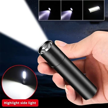 1KS LED Silné Světlo Svítilna Dobíjecí Multi-Účel, Dlouho-Vzdálenosti Střelby Přenosný Super Světlé Domácnost Malé Mini 