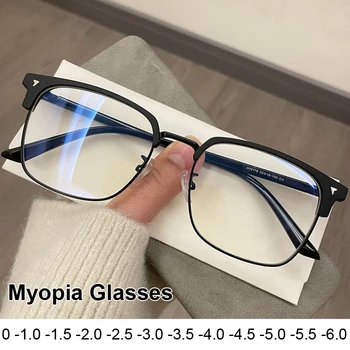 NOVÝ Trend Podnikání Půl Rám Krátkozrakost Brýle Retro Módní Blízkosti Očí Brýle Unisex Transparentní Modré Světlo Blokování Brýle