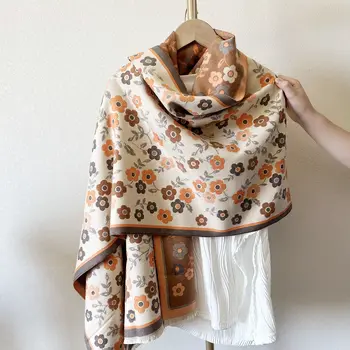 Podzimní a zimní nové oboustranné imitace cashmere šátek ženy ležérní módní teplý šátek zimní teplé šály
