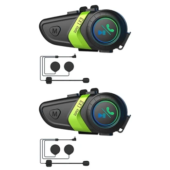2X LX3 Helmy Bluetooth Headset 1200MAH Motocykl BT5.0 Bezdrátové Hands-Free Volání Stereo Anti-Rušení Vodotěsný B