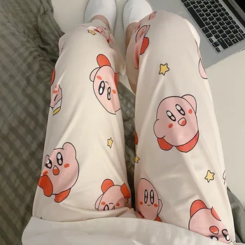 Anime, Hvězda Kirby Pyžamové Kalhoty pro Ženy Kawaii Karikatura Růžový Obrázek Dívky, Domácí Kalhoty Ležérní Kalhoty Venku Šortky Volné Vstupy