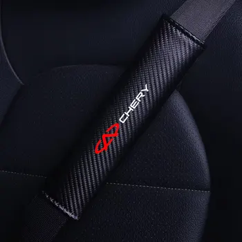 2KS Auto Seat Belt Cover Auto Bezpečnostní Pás Polštář Řidiče Ramenní Chránič Pro Chery Tiggo 7 ProAmulet QQ IQ Auto bezpečnostní Pás Podložky