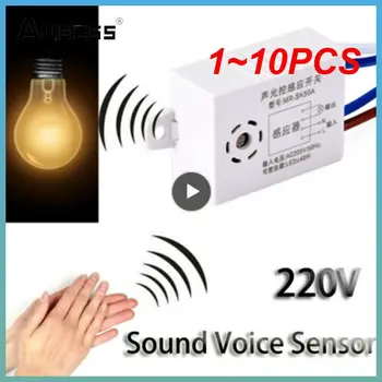 1~10KS Zvuku Senzor Modul 220V Detektor, Zvuk, Hlas Čidlo Inteligentní Auto Na Off Světlo Smart Switch Pro Koridor Vana
