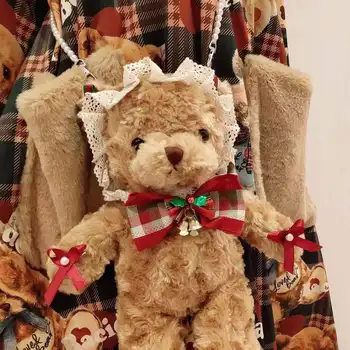 Módní Y2K Panenky, Tašky Pro Ženy, korejský Styl Roztomilé Bavlněné Kreslený Medvěd Hnědý Crossbody Tašky Pro rok 2023 Módní Vánoční Dárky
