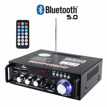 12V 220V 2CH LCD Displej 300W+300W Digitální hi-fi Audio Stereo Zesilovač Bluetooth-kompatibilní Rádio S Dálkovým ovládáním EU