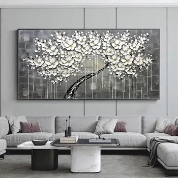 Arthyx-Ručně Malované Palety, Nůž, Strom, Květ Olejomalba Na Plátně,Abstraktní Umění Zdi,Obraz Pro Obývací Pokoj,Moderní Domácí Výzdoba