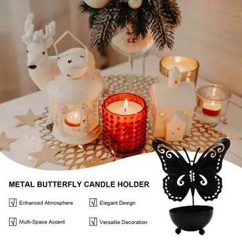 Kovový Motýl svícen Minimalistický Stůl při Svíčkách Stát V Nerezavějící Kov Večeři Zásoby trvanlivé Domácí Výzdoba Výrobky