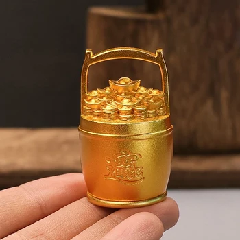 1ks Kbelík Zlatý Ornament Ingot Štěstí, Štěstí Řemeslo Feng Shui Ornament Domácí Stolní Dekorace Dárek