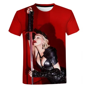 Sexy Zpěvačka Madonna 3D Tištěné T-shirt Muži Ženy Letní Harajuku Streetwear Krátký Rukáv Módní Ležérní Oversized Topy Tees