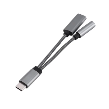 USB C Až 3,5 Mm Jack pro Sluchátka Adaptér 2 V 1,Audio Kabel S PD 60W Rychlé Nabíjení Pro Galaxy S21 S20 Ultra S20