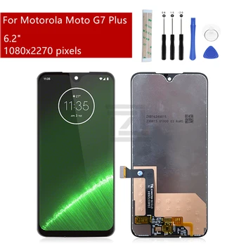 Pro Motorola Moto G7 Plus LCD Display Touch Screen Digitizér Montáž S Rámečkem XT1965 Displej Náhradní Díly Opravy