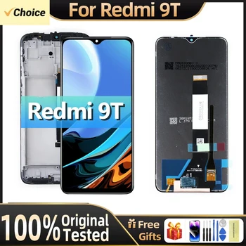 6.53 Palcový Originální Pro Xiaomi Redmi 9T LCD Display Touch Screen Digitizér Montáž S Rámečkem M2010J19SG M2010J19SY POCO M3 M2