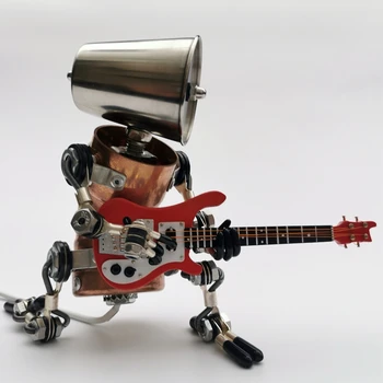 Stolní ozdoby, dekorativní hudební nástroj, kytaru, basu Vánoční dárek průmyslové stylu metal punk ruční robot
