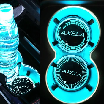 Světelný Auto Vody, Cup Coaster Světlo, Držák nápojů Non-slip Pad LED Podložka pro Mazda AXELA Logo Auto Atmosféry RGB Lampa Příslušenství