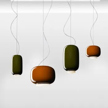 Nordic LED Přívěsek Světlo Moderní Oranžové Sklo Svítidla Ložnice Obývací Pokoj Bar Vnitřní Dekorativní Osvětlení Svítidlo Lesk