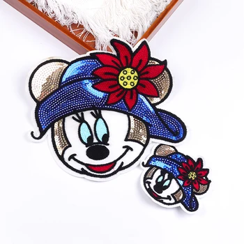 Disney Flitr Mickey Nášivka, Šití Skvrny Na Oblečení, Ručník, Vyšívání Šít Na Patch Patche Dekorace