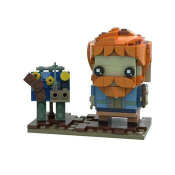Gobricks MOC Slavné Umění Malíř Vincent van Gogh Brickheadzs Stavební Bloky Model, Akční Figurky Postavit Cihly Hračky Děti Dárek
