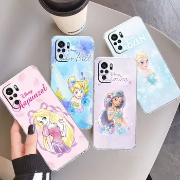 Kreslené Disney Princezna Jasný Případ Pro Xiaomi Redmi Note 10 11 9 Pro 8, 9A, 10C 12 9C 8T K40 7 9T 11s 10s, 9s Silikonový Kryt Telefonu