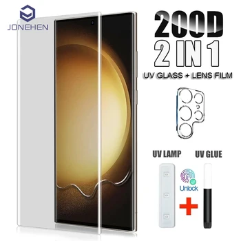 UV Glus Zakřivený Full Screen Protector Pro Samsung Galaxy S10 S20 S21 S22 Plus S23 S24U ltra Poznámka 20 10 Tvrzené Sklo Objektivu, Filmu