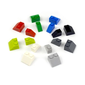 100ks Svahu Tlusté Cihly 1*2 Dot DIY Šikmé Stavební Bloky více barev Zkosené klasické díly Kompatibilní s všechny značky