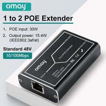 1 až 2 Port POE Extender 10/100/1000Mbps IEEE 802.3 af/at Standard 48V pro NVR IP Kamera POE Rozšířit 100 metrů pro POE rozsah