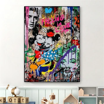 Pop Art Mickey Wall Art Print, Plakát, Nástěnná Malba Interiéru Domu, Bytu, Stěhování Vybavení Plátno, Malování Domů Ložnice Dekorace