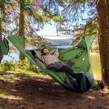 Venkovní houpací síť houpačka visící camping přenosný vzduchový polštář anti mosquito doma leží lezení bydliště spací pytel
