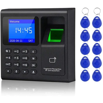 Biometrické RFID Přístupový Systém RFID Klávesnice USB Otisků prstů, Systém Elektronické Hodiny Času Docházku Stroj