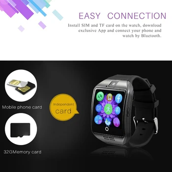 Bluetooth-Kompatibilní Dotykové Obrazovky Q18 Smart Watch Tracker Elektronický Krokoměr Spaní Náramkové Hodinky Ženy Muži Smartwatches