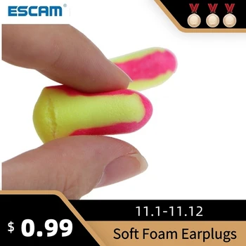 ESCAM 10 Párů na Jedno použití Měkké Pěnové Špunty do uší, Chrápání-Důkaz Spánku, Ušní Chránič Žádné Šňůry