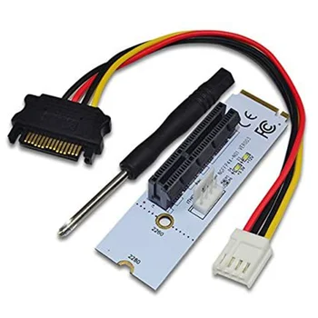 NGFF M. 2 pro PCI-E 4X Stoupačky Karty M2 Klíč M PCIe X4 Adaptér s LED Indikátor Napětí pro ETH Bitcoin Horník, Těžební