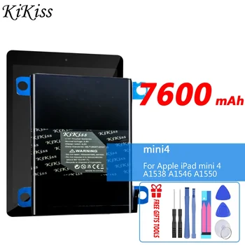 KIKISS Baterie Pro Tablet Apple iPad Mini 4 Mini4 A1538 A1546 A1550 Náhradní Baterie 7600mAh Vysoká Kapacita Bateria Bezplatné Nástroje