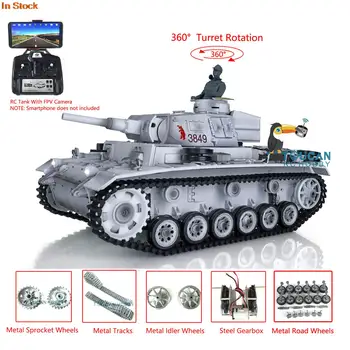 Henglong Toucanhobby DIY 1/16 Sníh FPV 7.0 Přizpůsobit Panzer III H RTR RC Tank 3849 Kovovými Koly Vojenského Auta Hračky, Dárkové