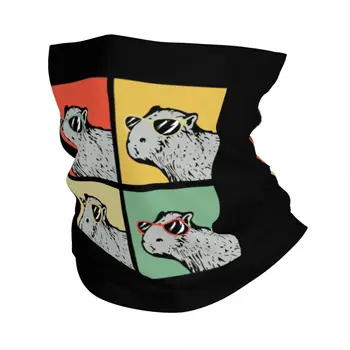 Capy Milovník Zvířat Vintage Šátek Kryt Krku Tištěné Kapybara Maska Šátek Multifunkční Maska Na Obličej, Venkovní Sportovní Sezóny