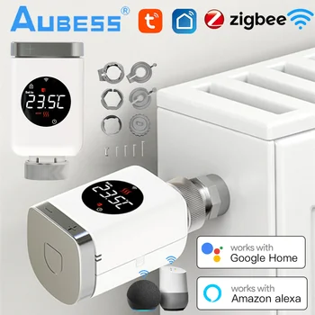 Inteligentní Wifi/Zigbee Termostatický Ventil TRV Programovatelný Regulátor Teploty App Remote, Hlasové Ovládání Alexa Google Domov