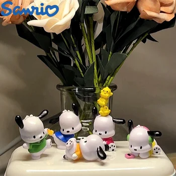 5kusů/set Sanrio Anime Kawaii Pochacco Obrázek Panenka Japonské Diy Dekorace Mini Materiál Pvc Vzor Roztomilé Hračky Dívky Dárek Přátelům