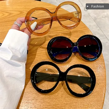 1ks Nové velké Kulaté sluneční Brýle, Ženy Módní Vintage Gradient Brýle Brýle Módní Luxusní Značky Design Odstíny Brýle