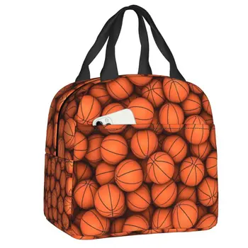 Basketbal Sportovní Vzor Oběd Bag Muži Ženy Teplé Chladnější Izolované Oběd Box Kontejner pro Děti, Školy, Piknik Jídlo Tote Tašky